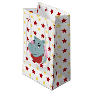 Bolsa De Regalo Pequeña Dibujo animado de hipopótamo lindo