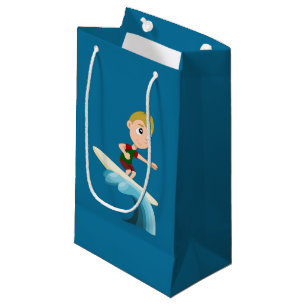 Bolsa De Regalo Pequeña Dibujo animado del niño que practica surf
