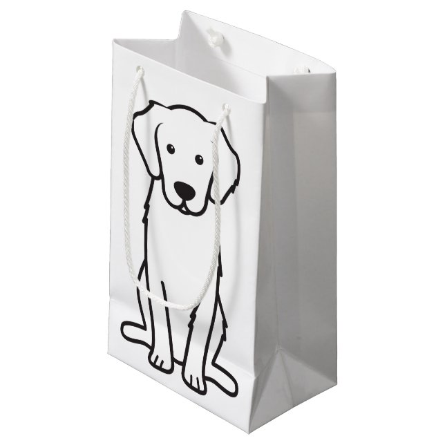 Bolsa De Regalo Pequeña Dibujo animado del perro del golden retriever (Angulo Anverso)
