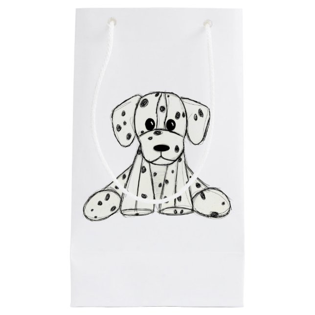 Bolsa De Regalo Pequeña Dibujo de perros rellenos dálmatas esquema simple  (Anverso)