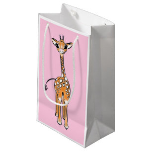 Bolsa De Regalo Pequeña Dibujo de una jirafa cutánea, animales de safari