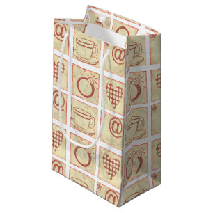 Bolsa De Regalo Pequeña Dibujos de Woodblock del corazón y del anillo
