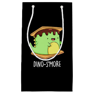 Bolsa De Regalo Pequeña Dino-smore Funny Dinosaur Smore Pun Dark BG