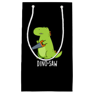 Bolsa De Regalo Pequeña Dino-vio Funny Dinosaur Tool Pun Dark BG