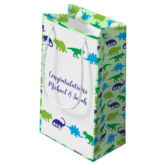 Bolsa De Regalo Pequeña Dinosaur Baby Shower (Angulo reverso)