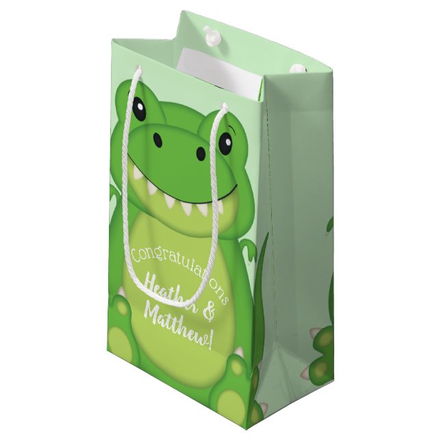 Bolsa De Regalo Pequeña Dinosaur Baby Shower T-Rex (Angulo Anverso)