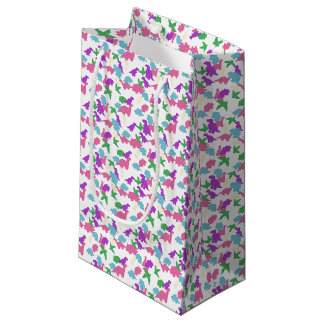 Bolsa De Regalo Pequeña Dinosaurios - Contorno de color de verano Fondo Bl