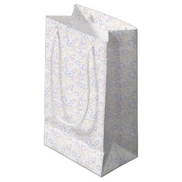 Bolsa De Regalo Pequeña Dinosaurios - Contorno Pastel Fondo Blanco