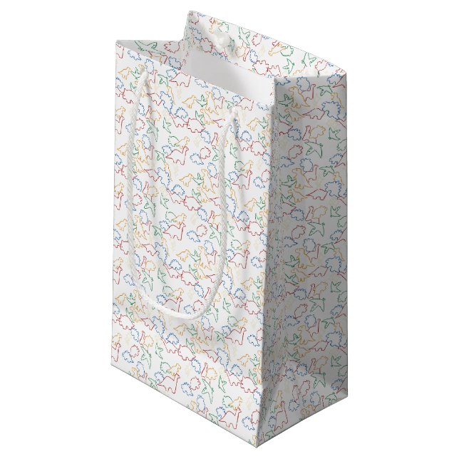 Bolsa De Regalo Pequeña Dinosaurios - Esquema primario fondo blanco (Angulo Anverso)