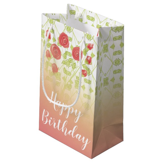 Bolsa De Regalo Pequeña Diseñado con patrones de flores dulces (Angulo reverso)