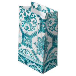 Bolsa De Regalo Pequeña Diseño azul portugués tradicional de las tejas