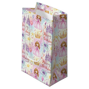 Bolsa De Regalo Pequeña Diseño de acuarela para cumpleaños de princesa mág