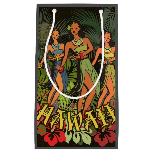 Bolsa De Regalo Pequeña Diseño de arte Hawaii Aloha Palm Hula (Anverso)