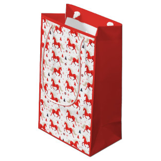 Bolsa De Regalo Pequeña Diseño de Caballos Rojos