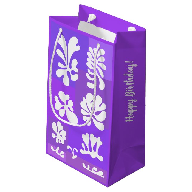 Bolsa De Regalo Pequeña Diseño de formas abstractas personalizadas en púrp (Angulo reverso)