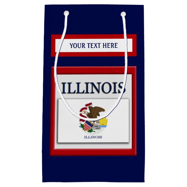 Bolsa De Regalo Pequeña Diseño de la bandera del estado de Illinois (Anverso)