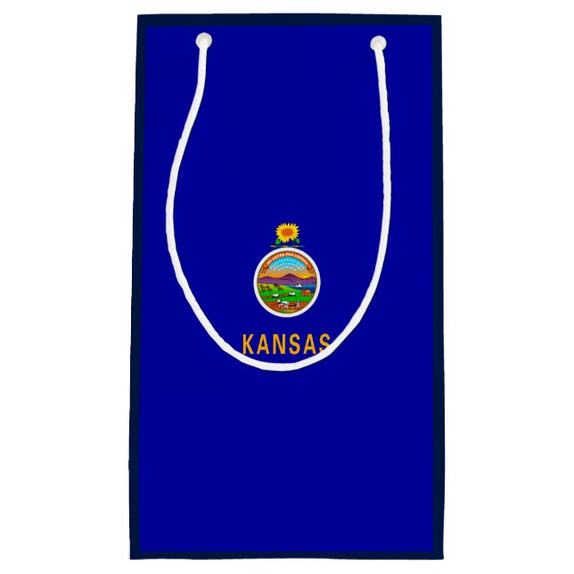 Bolsa De Regalo Pequeña Diseño de la bandera del estado de Kansas (Anverso)