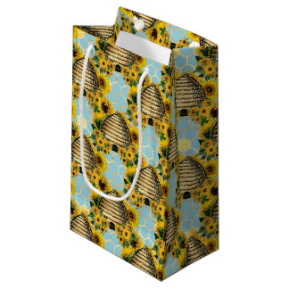 Bolsa De Regalo Pequeña Diseño de la serie de girasoles y abejas once