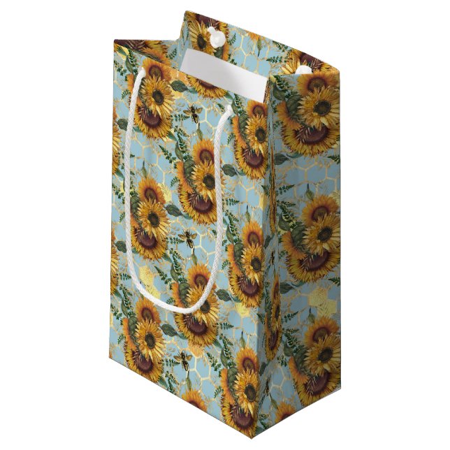 Bolsa De Regalo Pequeña Diseño de la serie Sunflower y Bee Diez (Angulo Anverso)