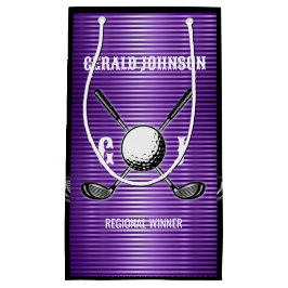 Bolsa De Regalo Pequeña Diseño de monograma de golf de Líneas Metálicas Pú