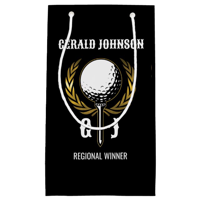 Bolsa De Regalo Pequeña Diseño de monograma de golf de última generación (Anverso)