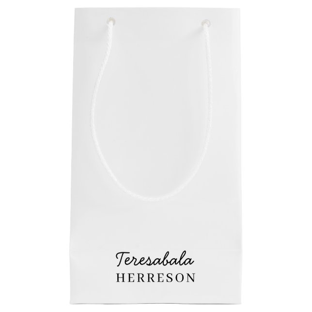 Bolsa De Regalo Pequeña Diseño de monograma neutral moderno (Anverso)