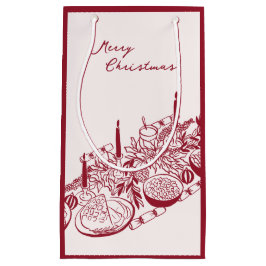 Bolsa De Regalo Pequeña Diseño Mínimo de Mesa de Navidad Personalizada Fel