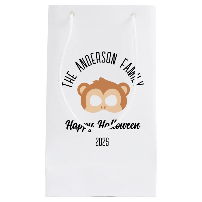 Bolsa De Regalo Pequeña Disfraz de máscaras de mono de Halloween (Anverso)
