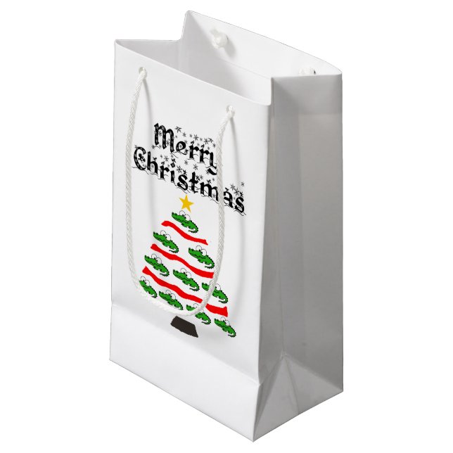 Bolsa De Regalo Pequeña Divertido Personalizado de árbol de Navidad (Angulo Anverso)
