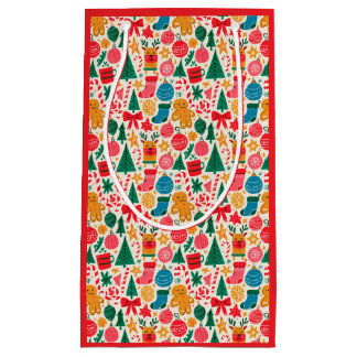 Bolsa De Regalo Pequeña Doodle Navideño Adorable - Pan de Jengibre Reno