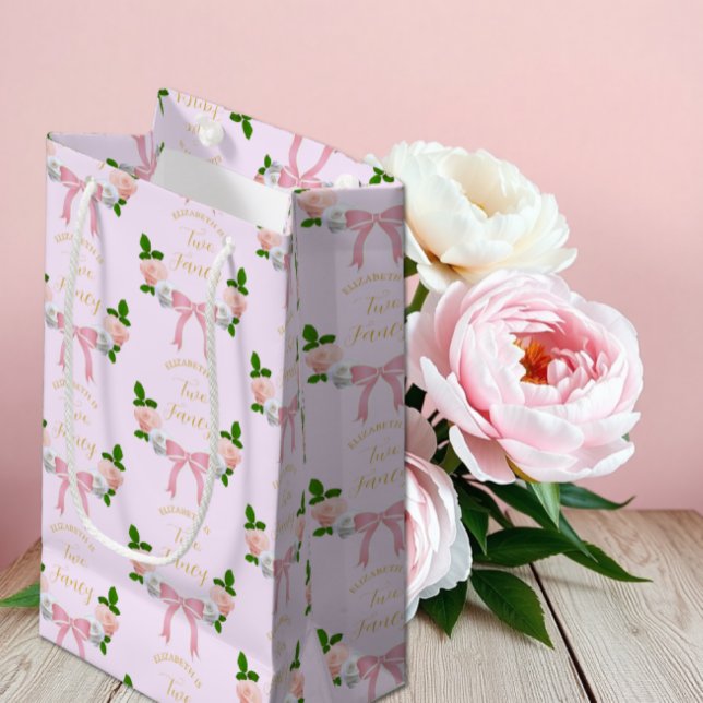 Bolsa De Regalo Pequeña Dos cumpleaños floral Fancy Bow (Subido por el creador)
