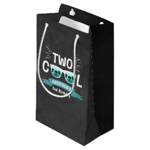 Bolsa De Regalo Pequeña Dos Fiestas de Guay Boys Chalkboard 2º cumpleaños