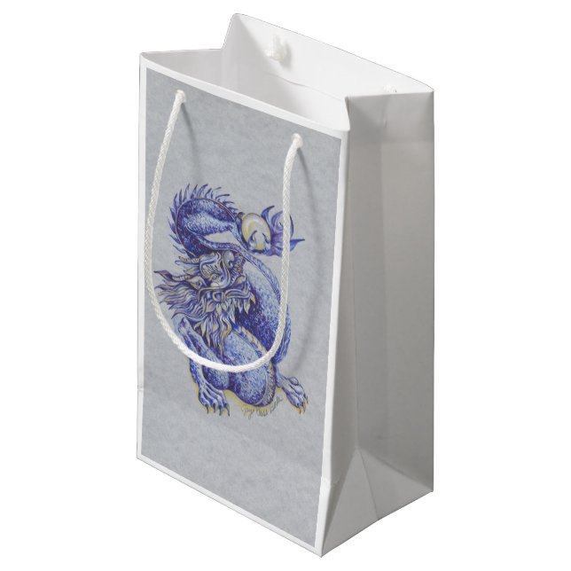 Bolsa De Regalo Pequeña Dragón azul (Angulo Anverso)