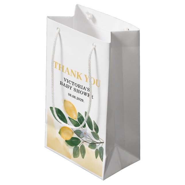 Bolsa De Regalo Pequeña Ducha de Bebé de Limón (Angulo Anverso)
