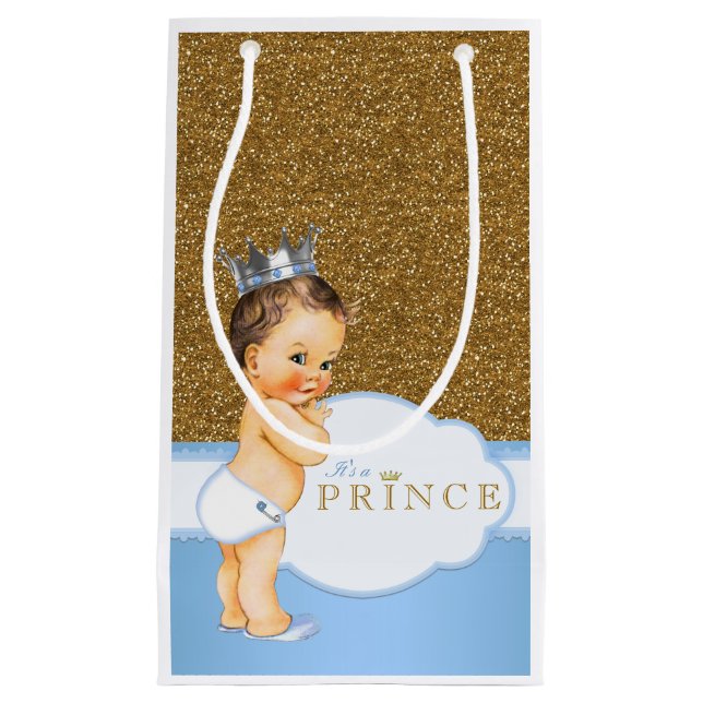 Bolsa De Regalo Pequeña Ducha de Príncipe Bebé (Anverso)