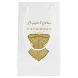 Bolsa De Regalo Pequeña Ducha nupcial de la elegancia del oro de la ropa