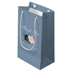 Bolsa De Regalo Pequeña Ducha nupcial rosada azul polvorienta floral de la