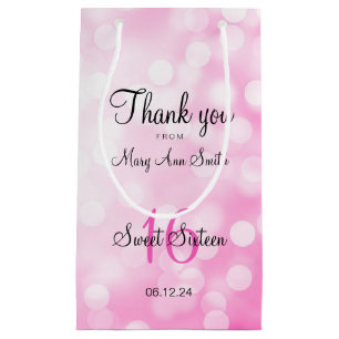 Bolsa De Regalo Pequeña Dulce elegante 16 luces rosadas del purpurina del