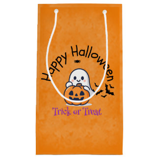 Bolsa De Regalo Pequeña Dulce Fantasma y Calabaza Truco o Regalo