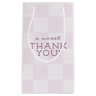Bolsa De Regalo Pequeña Dulce fiesta de bebé moderna de cuadros rosados