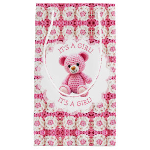 Bolsa De Regalo Pequeña Dulce Oso de Peluche Tejido para Baby Shower de Ni