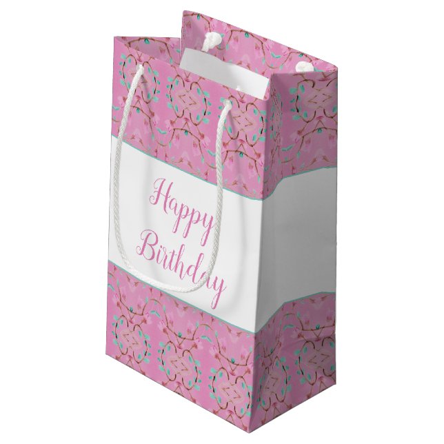 Bolsa De Regalo Pequeña Dulce Rosa Y Patterada (Angulo reverso)