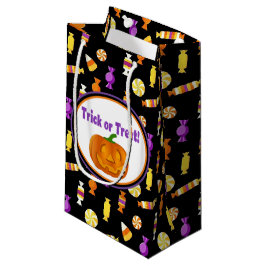 Bolsa De Regalo Pequeña Dulces de Truco o Trato Patrón de Halloween Papel