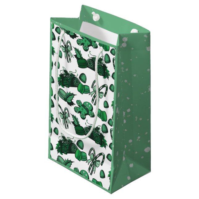 Bolsa De Regalo Pequeña Dulces Navideños - Menta (Sólido) (Angulo Anverso)