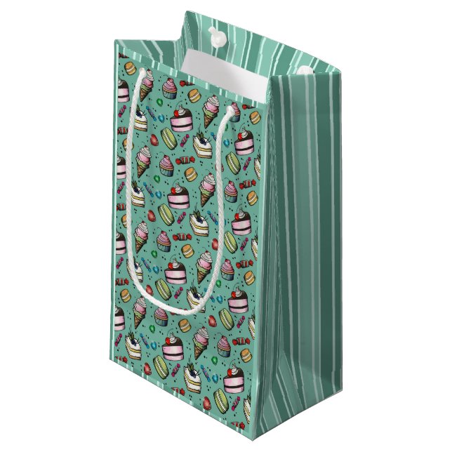 Bolsa De Regalo Pequeña Dulces Retro - Turquesa (Angulo Anverso)