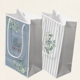 Bolsa De Regalo Pequeña Dusty Blue Baby Carriage Custom Sign