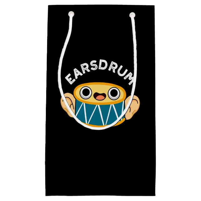 Bolsa De Regalo Pequeña Earsdrum Funny Drummer Eardrum Pun Dark BG (Anverso)