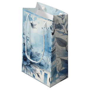 Bolsa De Regalo Pequeña Efímera de Acuarela Azul