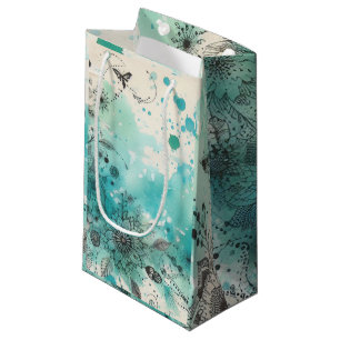 Bolsa De Regalo Pequeña Efímera de Acuarela Turquesa