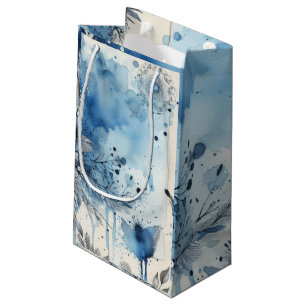 Bolsa De Regalo Pequeña Efímeras Acuarela Azul